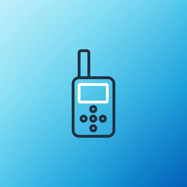 Γραμμή Baby Monitor Walkie Talkie Εικονίδιο Απομονώνονται Μπλε Φόντο Πολύχρωμο — Διανυσματικό Αρχείο