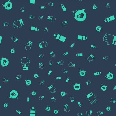 Fitness karıştırıcı boks eldiveni ve MMA 'yı kusursuz desene ayarlayın. Vektör.