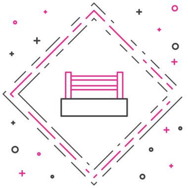 Çizgi Boks yüzüğü simgesi beyaz arkaplanda izole edildi. Renkli taslak konsepti. Vektör.