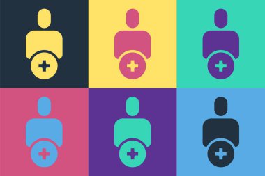 Pop sanatları arka planda izole edilmiş arkadaş simgesine ekle. Vektör.