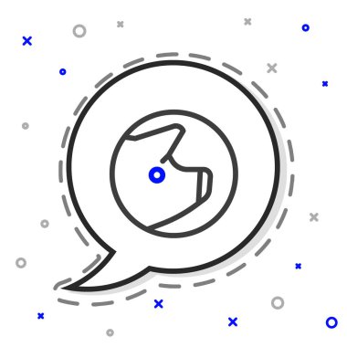 Çizgi domuzu simgesi beyaz arkaplanda izole edildi. Hayvan sembolü. Renkli taslak konsepti. Vektör