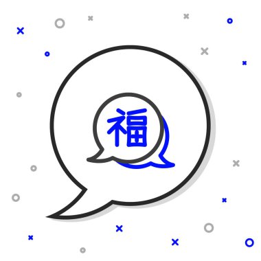 Çin Yeni Yıl çizgisi simgesi beyaz arkaplanda izole edildi. Renkli taslak konsepti. Vektör