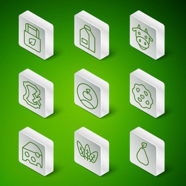 Pear, Leaf, geri dönüşümlü alışveriş torbası, Apple, deri yok, süt paketi, Peynir ve Kurabiye ikonu. Vektör