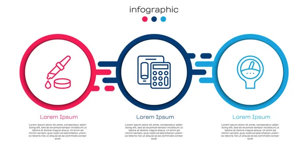 Установить Линию Калькулятор Шкалу Индикатора Бизнес Инфографический Шаблон Вектор — стоковый вектор