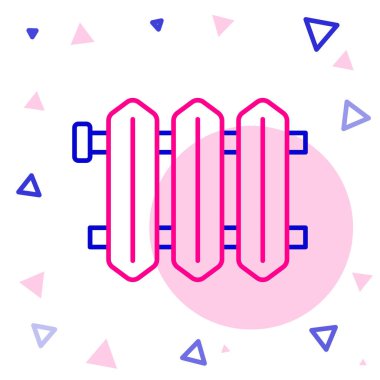 Beyaz arkaplanda izole edilmiş çizgi ısıtma radyatörü simgesi. Renkli taslak konsepti. Vektör