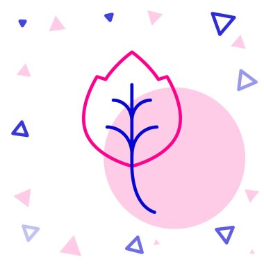 Çizgi Yaprak simgesi beyaz arkaplanda izole edildi. İşaret bırakıyor. Taze doğal ürün sembolü. Renkli taslak konsepti. Vektör