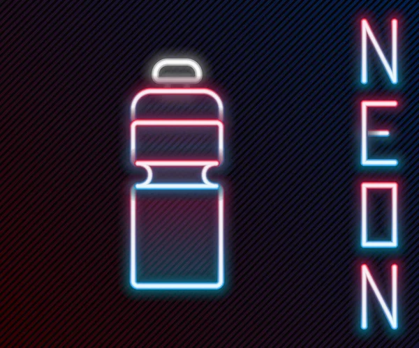 Świecąca Neon Linia Fitness Shaker Ikona Izolowana Czarnym Tle Butelka — Wektor stockowy