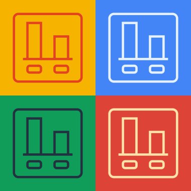 Grafik, grafik, diyagram, renk arkaplanına izole edilmiş bilgi simgesi. Vektör