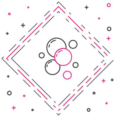 Beyaz arka planda izole edilmiş sabun köpükleri ikonu. Renkli taslak konsepti. Vektör.