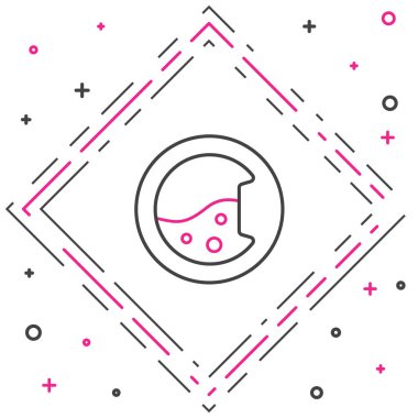 Çizgi yıkama simgesi beyaz arkaplanda izole edildi. Çamaşır makinesi simgesi. Çamaşır makinesi, çamaşır makinesi. Ev aletleri sembolü. Renkli taslak konsepti. Vektör.