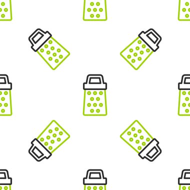 Çizgi Grater simgesi beyaz arkaplanda izole edilmiş kusursuz desen. Mutfak sembolü. Mutfak aletleri. Çatal bıçak seti. Vektör.