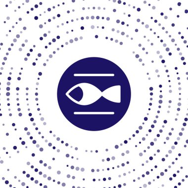 Mavi Balık burcu simgesi beyaz arka planda izole edilmiş. Astrolojik yıldız falı koleksiyonu. Soyut çember rastgele noktalar. Vektör