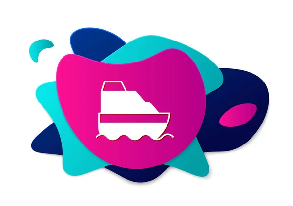 Barva Cruise Loď Oceánu Ikona Izolované Bílém Pozadí Cestování Světě — Stockový vektor