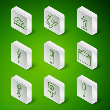 Satır ayarla, Pen, sprey başlık, Protektör, İşaretleyici, Palet bıçağı, paletli boya fırçası, kalem silgi ve grafik tablet simgesini silebilir. Vektör