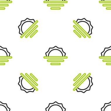 Gün Doğumu simgesi beyaz arkaplanda izole edilmiş kusursuz desen. Vektör.