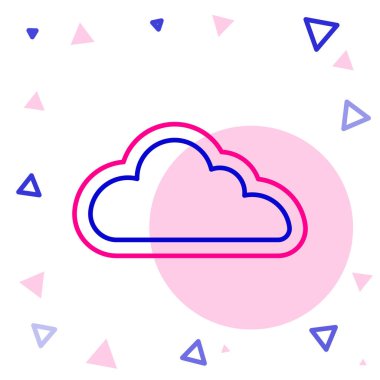 Beyaz arkaplanda çizgi bulutu simgesi izole edildi. Renkli taslak konsepti. Vektör.