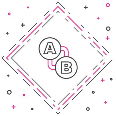 Satır Rotası konumu simgesi beyaz arkaplanda izole edildi. Harita işaretçisi işareti. Yol ya da yol kavramı. GPS navigatörü. Renkli taslak konsepti. Vektör.