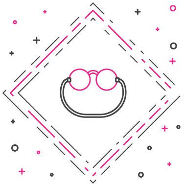 Hat Gözlüğü simgesi beyaz arkaplanda izole edildi. Renkli taslak konsepti. Vektör.