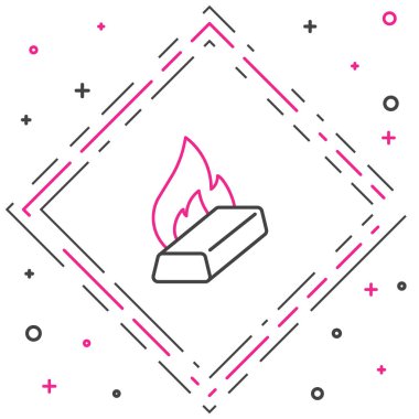 Erimiş altın beyaz zemin üzerine izole edilmiş ikon dökülüyor. Kepçeden erimiş metal döküldü. Renkli taslak konsepti. Vektör.