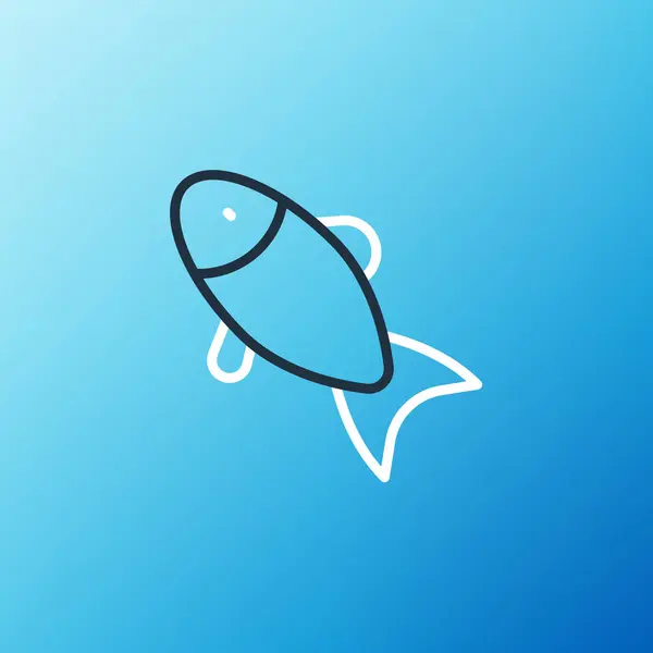 Γραμμή Εικονίδιο Ψάρια Απομονώνονται Μπλε Φόντο Πολύχρωμο Περίγραμμα Έννοια Διάνυσμα — Διανυσματικό Αρχείο