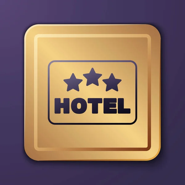 Purple Signboard Außenwerbung Mit Text Hotel Symbol Isoliert Auf Lila — Stockvektor