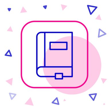 Satır Hukuku kitabı simgesi beyaz arkaplanda izole edildi. Yasal yargıç kitabı. Yargılama kavramı. Renkli taslak konsepti. Vektör.