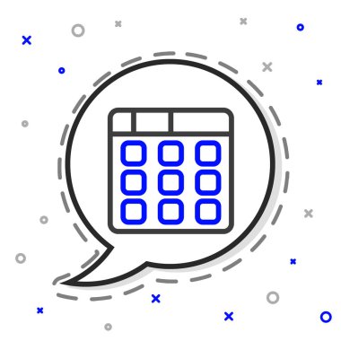 Line Drum makinesinin müzik yapımcısı ikonu beyaz arkaplanda izole edildi. Renkli taslak konsepti. Vektör.