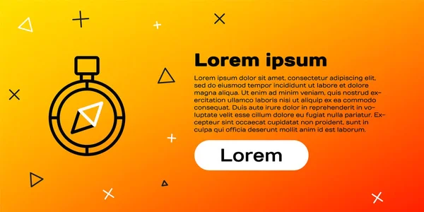 Line Compass Symbol Isoliert Auf Gelbem Hintergrund Windrose Navigationssymbol Windrose — Stockvektor