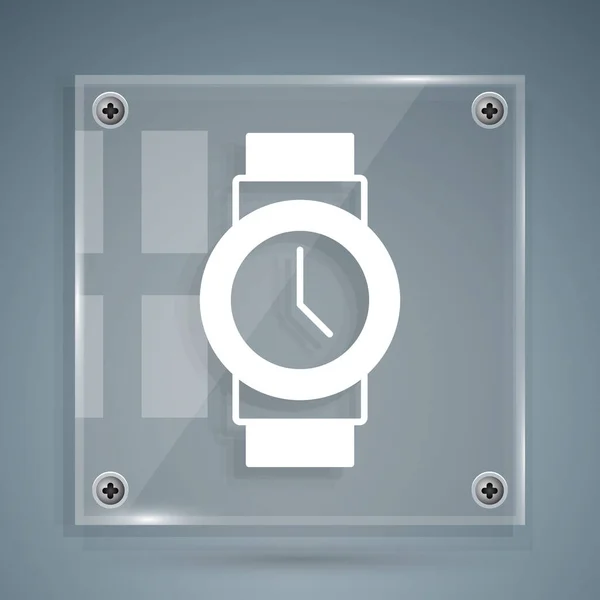Символ Часов Белого Запястья Изолирован Сером Фоне Иконка Наручных Часов — стоковый вектор