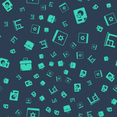 Tarayıcı ayarlama Belgesini grafik çizelgesi ve ofis masası ile pürüzsüz desen üzerinde ayarla. Vektör.