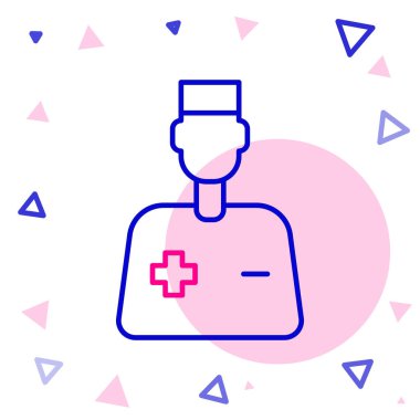 Beyaz arka planda izole edilmiş çizgi erkek doktor ikonu. Renkli taslak konsepti. Vektör.