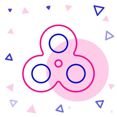 Satır Döndürme simgesi beyaz arkaplanda izole edildi. Stres giderici oyuncak. Moda bir el çevirme makinesi. Renkli taslak konsepti. Vektör.