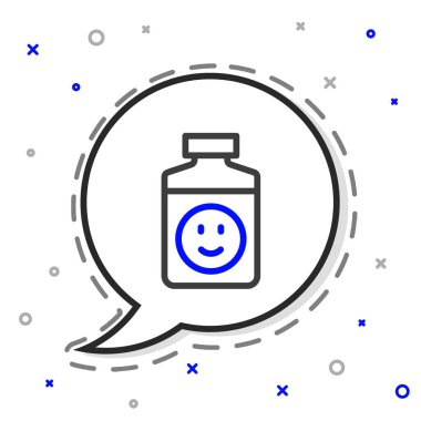 Beyaz arkaplanda izole edilmiş çizgi antidepresan ikonu. Renkli taslak konsepti. Vektör.