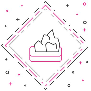 Line Ore maden ikonu beyaz arkaplanda izole edildi. Renkli taslak konsepti. Vektör.