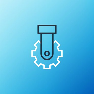 Raylı bisiklet arka hız katlama simgesi mavi arkaplanda izole edildi. Renkli taslak konsepti. Vektör.