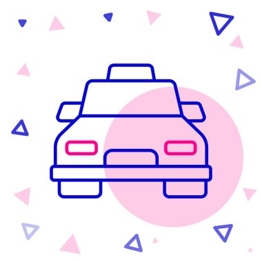 Taksi hattı simgesi beyaz arkaplanda izole edildi. Renkli taslak konsepti. Vektör.