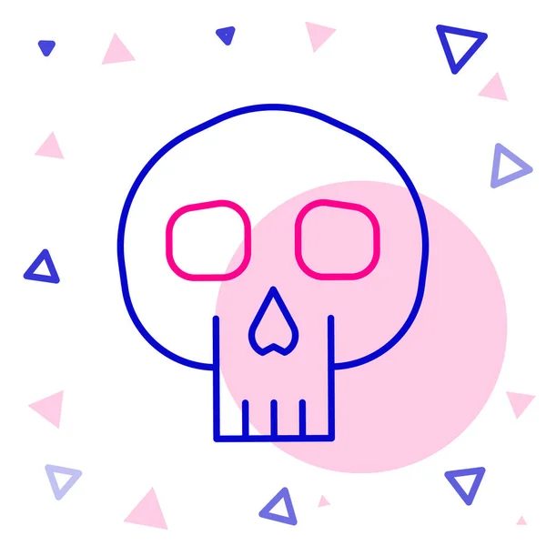Ikona Line Skull Izolovaná Bílém Pozadí Barevný Koncept Vektor — Stockový vektor
