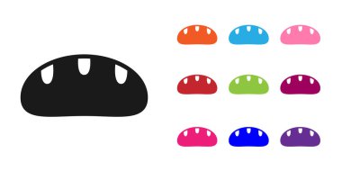 Beyaz arkaplanda siyah ekmek simgesi izole edildi. Simgeleri renklendirin. Vektör.