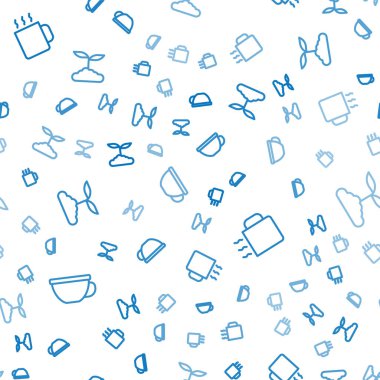 Çay fincanı ve çay yaprağını pürüzsüz desene göre dizin. Vektör.