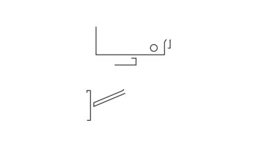 Siyah çizgi güvenlik kamerası simgesi beyaz arkaplanda izole edildi. 4K Video hareketli grafik canlandırması.