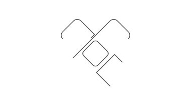 Siyah çizgi, beyaz arka planda izole edilmiş bandaj alçı ikonu. Tıbbi alçı, yapıştırıcı bandaj, esnek kumaş bandajı. 4K Video hareketli grafik canlandırması.