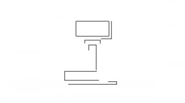 Siyah çizgi Ölçek simgesi beyaz arkaplanda izole edildi. Lojistik ve teslimat. Dağıtım paketinin ağırlığı bir ölçekte. 4K Video hareketli grafik canlandırması.