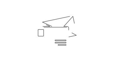 Siyah çizgi Zarf simgesi beyaz arkaplanda izole edildi. E- posta mektup sembolü. 4K Video hareketli grafik canlandırması.