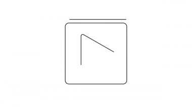 Siyah çizgi Beyaz arkaplanda izole edilmiş kare simgesiyle oyna. 4K Video hareketli grafik canlandırması.