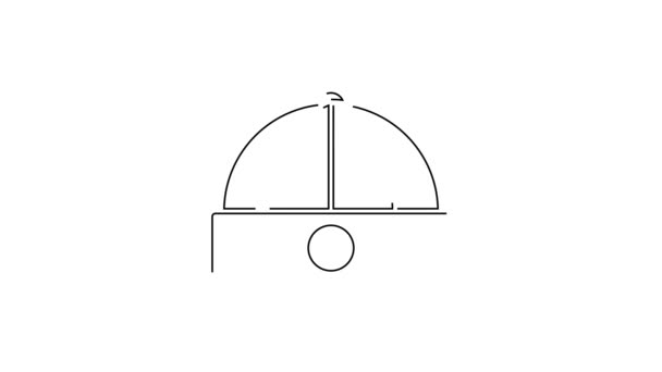 Czarna Linia Chińska Ikona Kapelusza Izolowana Białym Tle Animacja Graficzna — Wideo stockowe