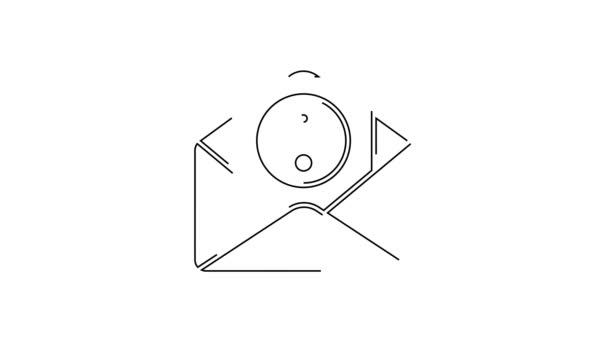 Zwarte Lijn Yin Yang Enveloppe Pictogram Geïsoleerd Witte Achtergrond Symbool — Stockvideo