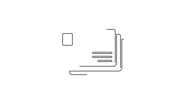 Μαύρο Εικονίδιο Φακέλων Γραμμής Απομονωμένο Λευκό Φόντο Email Σύμβολο Γράμμα — Αρχείο Βίντεο