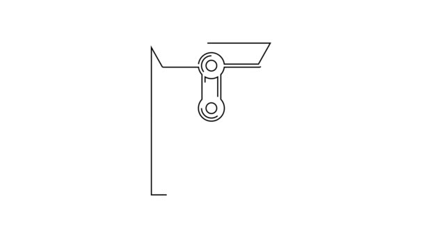 Черная Линия Оболочка Значок Изолирован Белом Фоне Символ Письма Электронной — стоковое видео