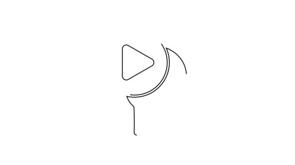 Ligne Noire Head People Play Button Icon Isolated White Background — Video