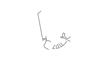 Siyah çizgi Snorkel simgesi beyaz arkaplanda izole edildi. Su altı ekipmanları. 4K Video hareketli grafik canlandırması.